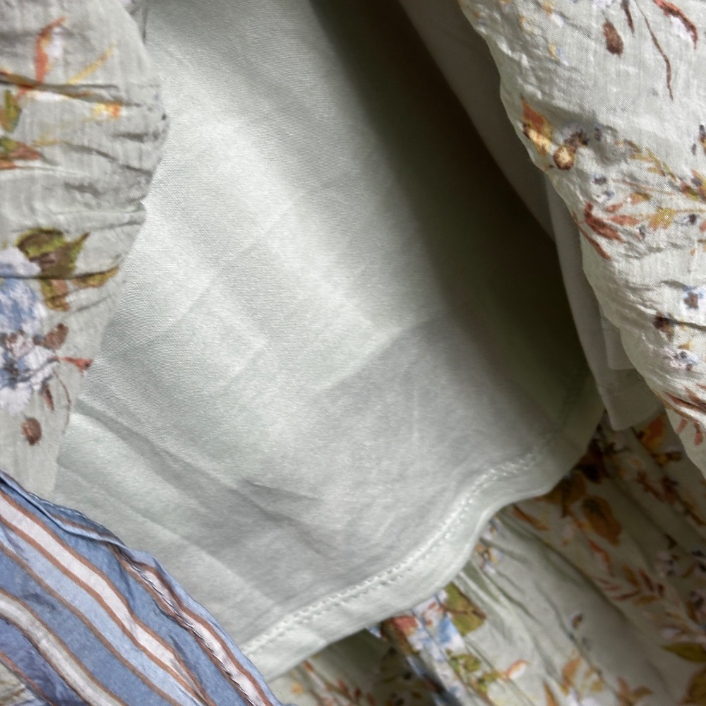 SOLD Floral Cottagecore Prairie Tiered Maxi Dress Size Large Tie Shoulders Boho - Picture 12 of 14